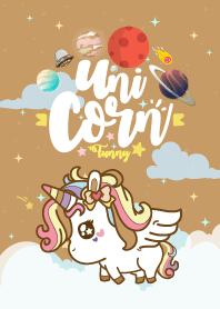 Unicorn Funny Galaxy Brown
