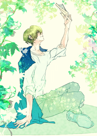 星空の下で小説を読む男子・ライト