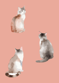 calm cats2 on pink & blue