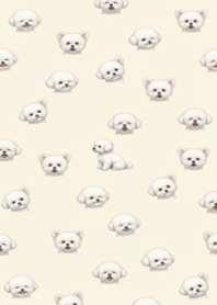 Soft White Puppy Pattern