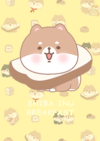 可愛寶貝柴犬/早餐/吐司/黃色3