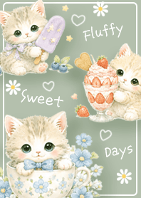 green Fluffy and sweet kittens