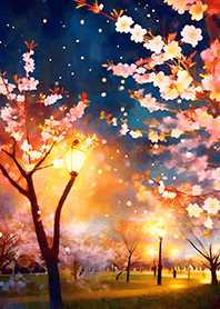 美しい夜桜の着せかえ#2158