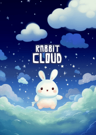 cute rabbit on the cloud