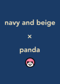 navy and beige and panda
