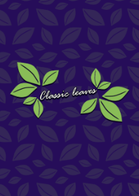 Classic leaves -Navy & Green-