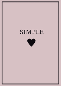 SIMPLE HEART =black dustypink=