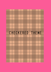 DUSTY ORANGE CHECKERED THEME/FLASHY PINK