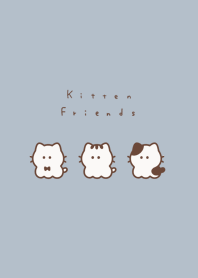 小さな猫．くすみブルー