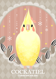 Cockatiel with mini plant