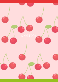 Sweet cherries on red