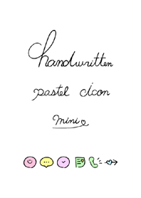 handwritten pastel icon mini