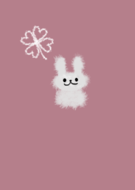 White rabbit dark pink Clover