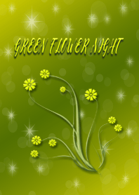 Flower night with green shining