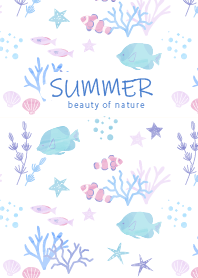 SUMMER sea and fish -lavender-