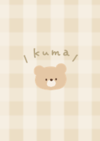 Bear and dull yellow check