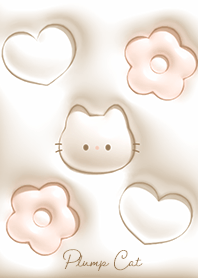 beige Cat, flower and heart 12_2