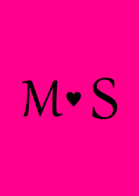 Initial "M & S" Vivid pink & black.