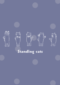 Standing cats -blue gray- dot