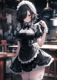 Aloof black-haired maid