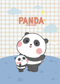 แพนด้า ลายสก๊อตน่ารัก สีฟ้า