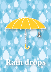 Rain drops & Yellow umbrella