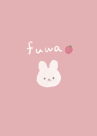くすみピンクのふわうさぎ