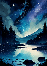 Beautiful starry night view#2576