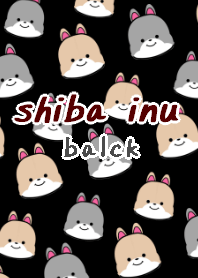 shibainu dog theme17 black