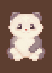 Tema Seni Piksel Panda Coklat 01