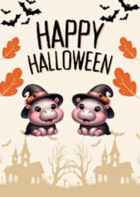 Baby pygmy hippo, moo duangg Halloween