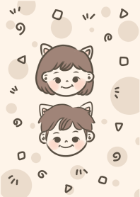 貓男×貓女之柔和奶茶色調