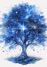 Shining tree of the starry sky