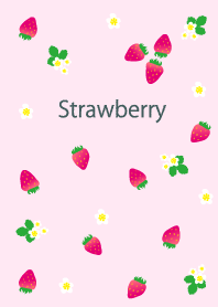 Strawberry - pink background-joc