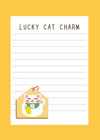 LUCKY CAT CHARM NOTEBOOK-ORANGE