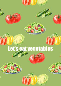 Let's eat vegetables moss green