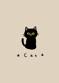Beige and cute black cat.