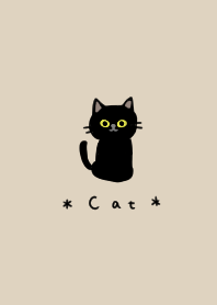 ベージュと可愛い黒猫。