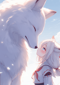 Fantasy beauty and snowy silver fox 4