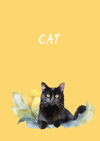 there's a cat on light yellow