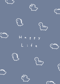 Small Dinosaur pattern(24)/gray blue