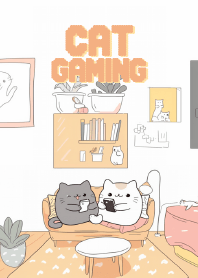 cat couple are playing game