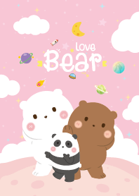 Three Bears Kawaii Pink