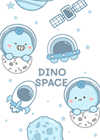 Dinosaur On Space In Blue!