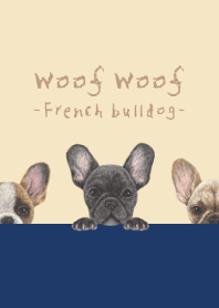 Woof Woof - French bulldog - NAVY BLUE