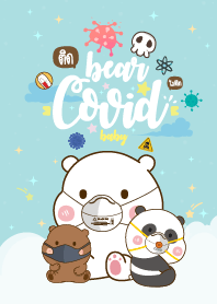 หมีเด็กน้อย โควิด-19 สีฟ้า