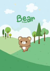 หมีน้ำตาล เนินเขา สนุกสนาน