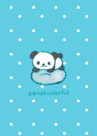 Panda colorful light blue Polka dots