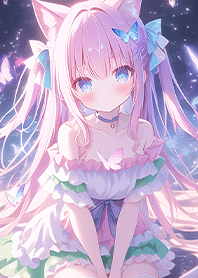 Twinkling Starry Pink Cat Girl JP