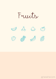 Fruits turquoise pink